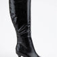 Croc Pattern Patent Finished Pointed Heel Boot