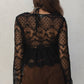 Crochet Embroidered Long Bell Sleeve Top