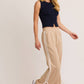 Sleeveless Round Neck Button Down Ripped Sweater Top