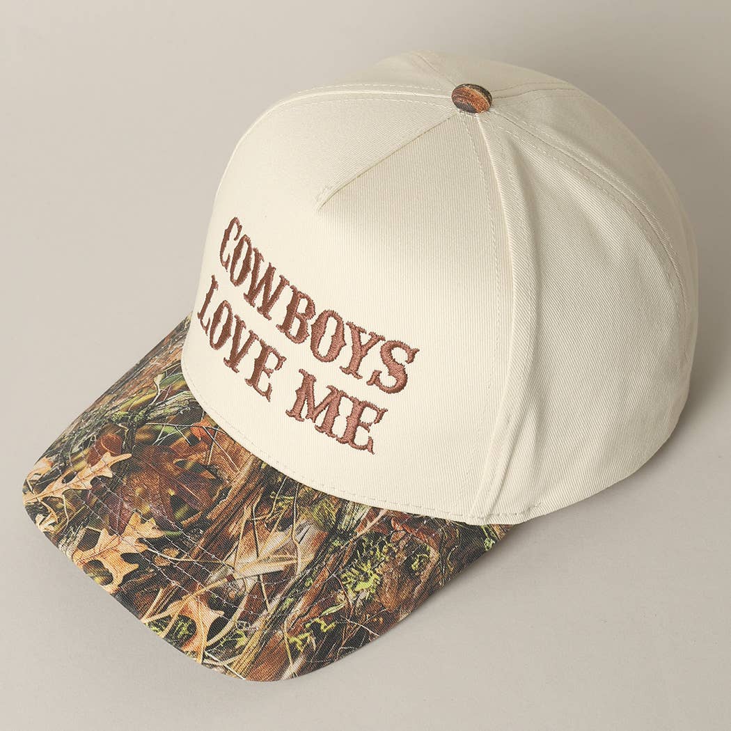 Cowboys Love Me Embroidery Camo Two-Tone Cap