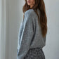 Knit Sweater Round Neck Long Sleeve Cardigan Top