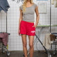 Washed Raw Edge Boat Neck Short Sleeve