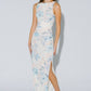 Ruched Floral Print Bodycon Maxi Dress