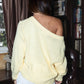 Ribbed Knit Off The Shoulder Relaxed Sweater