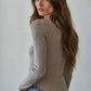 Long Sleeve Half Button Up Top