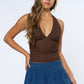 Polka Dot Crepe Tiered Halter Top