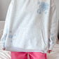 Pearl Grey Tropical Embroider Hoodie