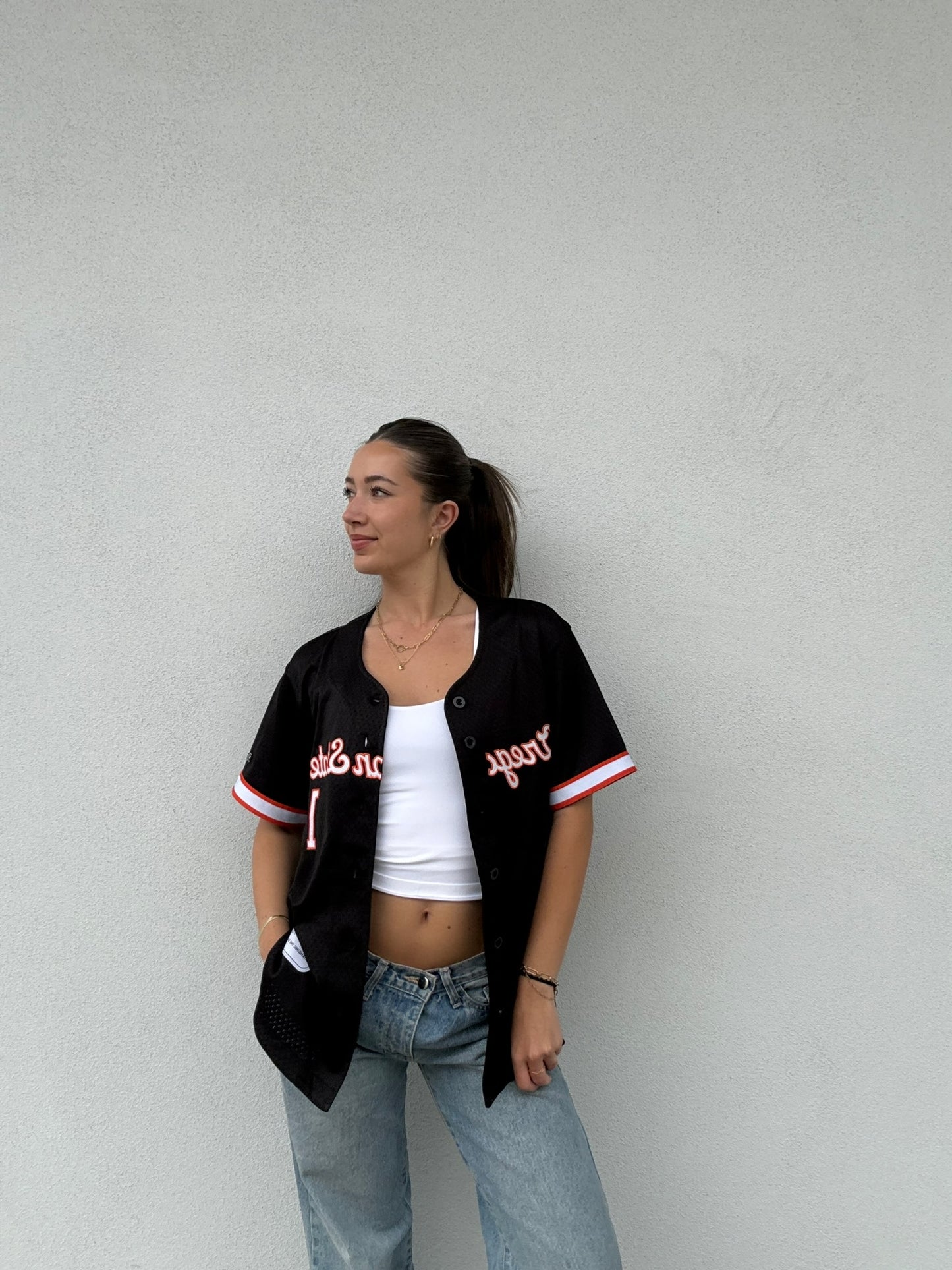Black OSU #1 Baseball Jersey