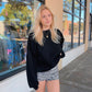 Black Striped Mini Shorts