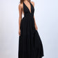 Halter Plunging V-Neck Maxi Dress