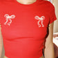 Double Bow Embroidery Tee
