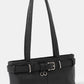 Belt Strap Textured Leather Hand Bag