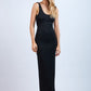 V-Shape Twisted Open Back With Slit Dress