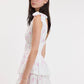 FLORAL TIE STRAP LAYERED LACE MINI DRESS