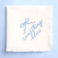 Something Blue Hanky - embroidered handkerchief, Bride Wedding Gift