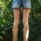 LIVANE Low Rise Denim Mini Shorts