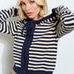 Stripped Hoodie Cardigan