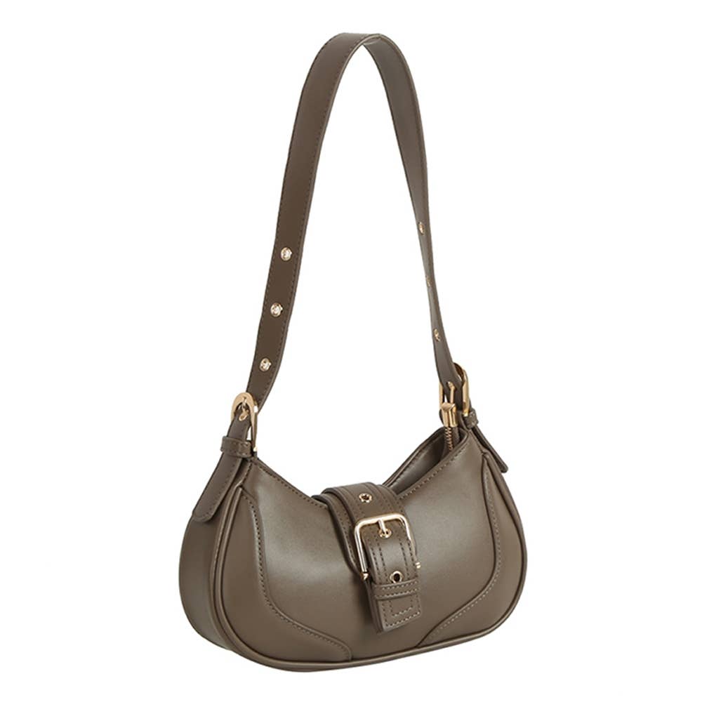 Buckle Crescent Shoulder Bag