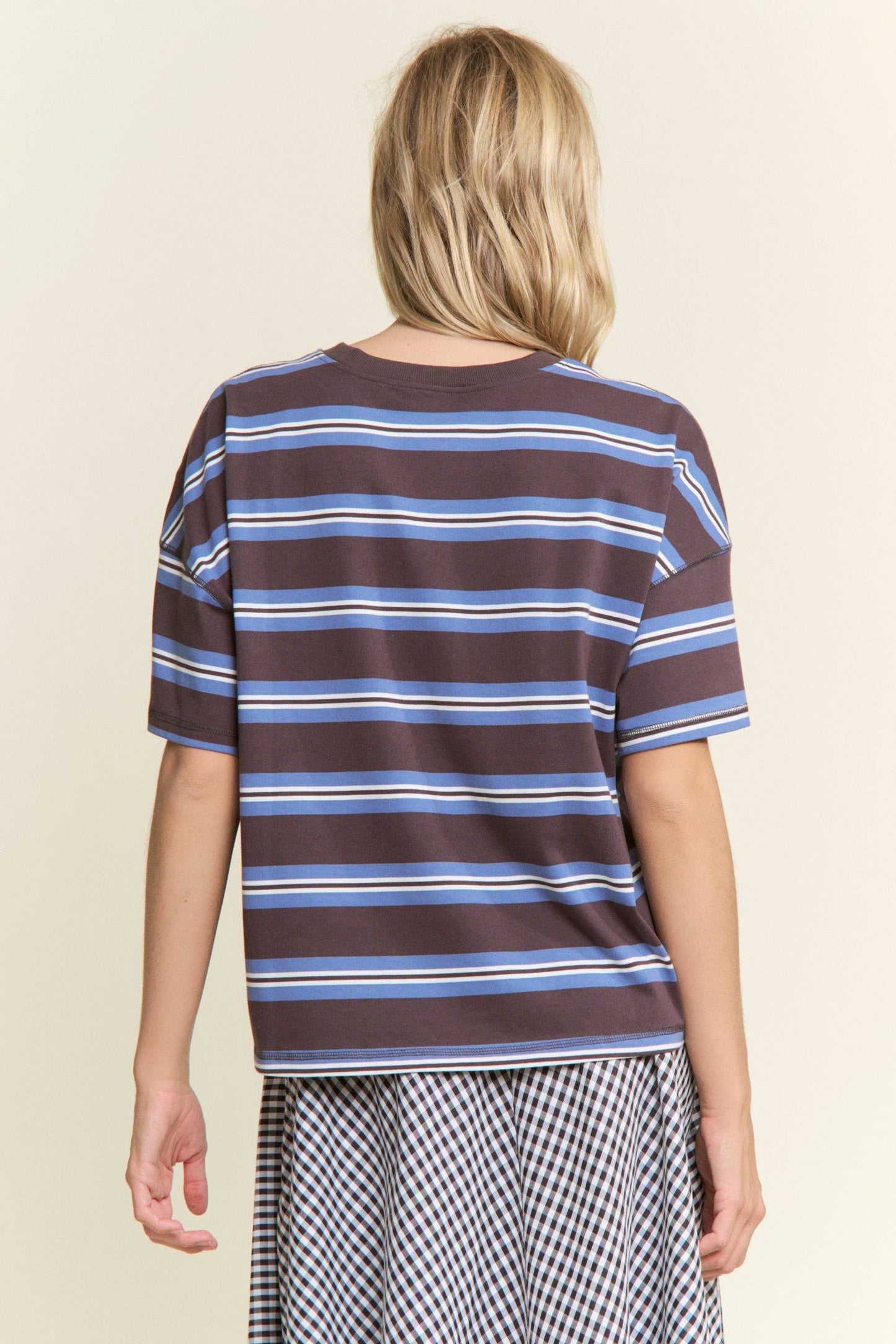 Stripe Oversized Short Sleeve Top