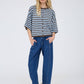 Leah Striped Short Sleeve Cardigan