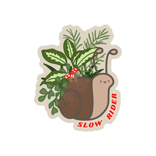 Slow Rider Cute Snail High Quality Vinyl Sticker