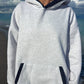 Pearl Grey Navy Blue Polka Dot Hoodie