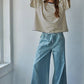 Cotton Striped Short Sleeve Crew Neck Top