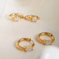 Adhara 18K Gold Non-Tarnish CZ Huggie Earrings