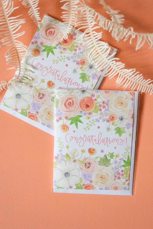 Floral congratulations card