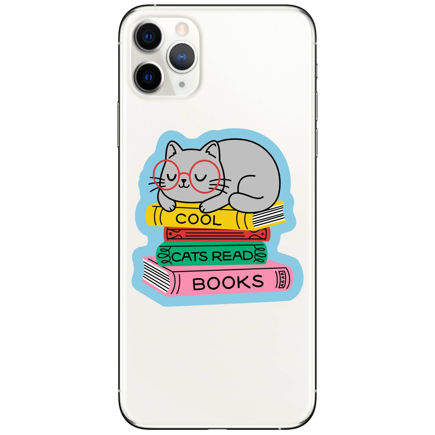 Cool Cats Read Books Vinyl Sticker