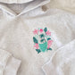 Pearl Grey Surfing The Waves Embroider Hoodie