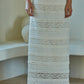 Woven Lace Pencil Midi Skirt