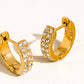 Lush 18K Gold Non-Tarnish CZ Pave Huggie Earrings