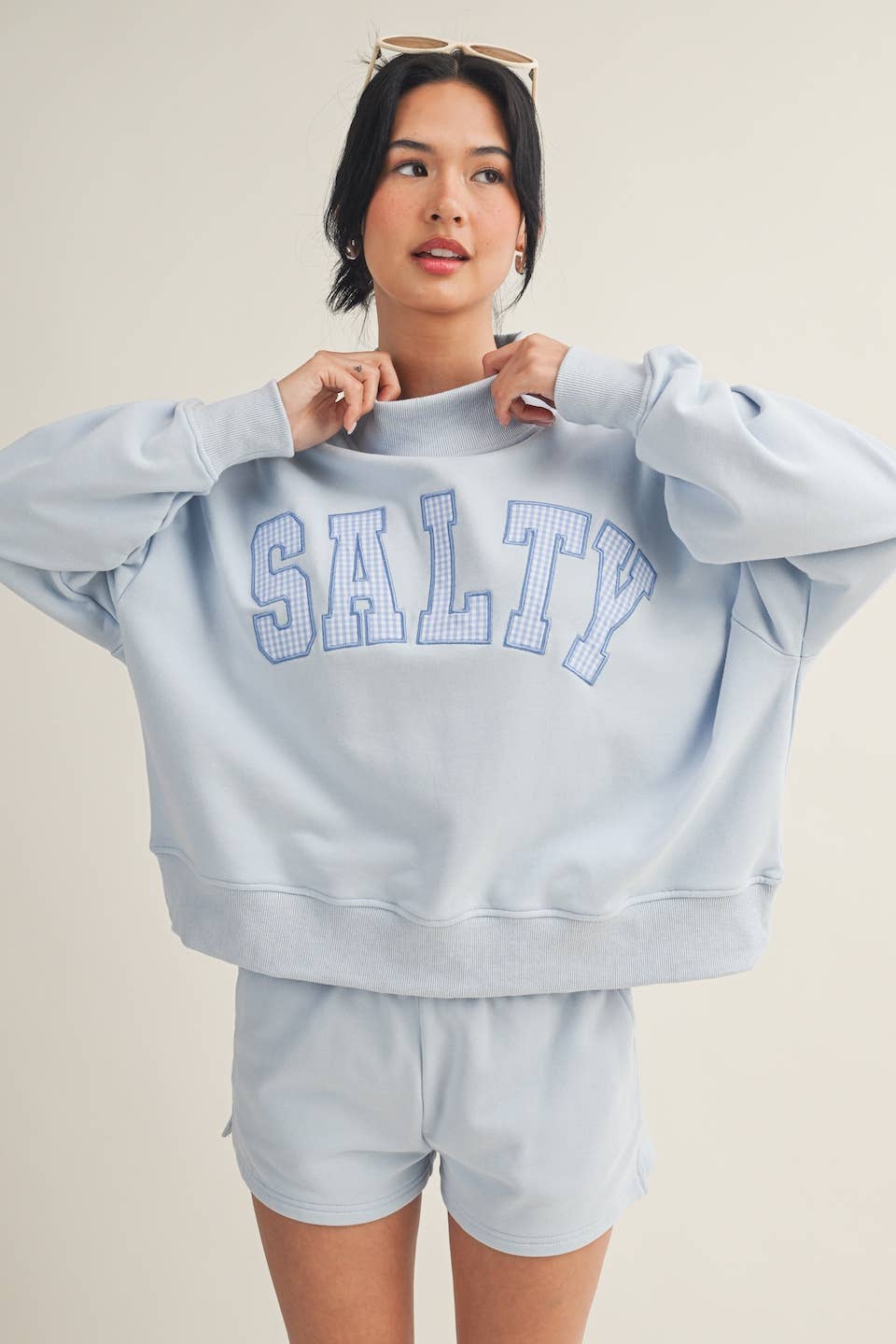 Salty Oversized Mock Neck Sweatshirt