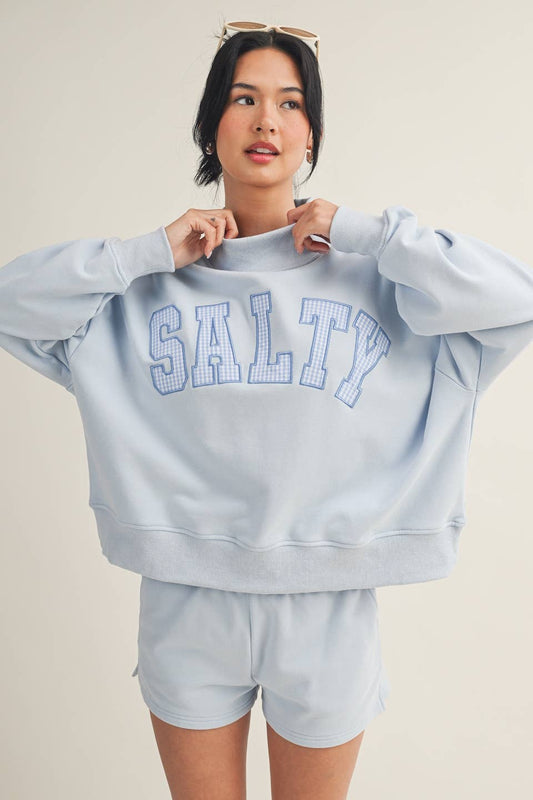 Salty Oversized Mock Neck Sweatshirt