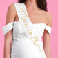 Mom to Be Sash - white satin sash, Baby Shower