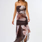 Ruffled Tube Ruched Mini Dress