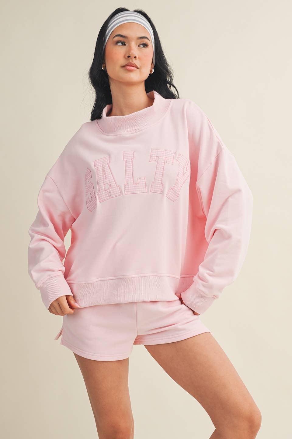 Salty Oversized Mock Neck Sweatshirt
