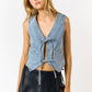 Denim Tie Vest