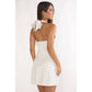 Polka Dot Halter V Neck Mini Dress