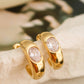 Aliénor 18K Gold Non-Tarnish CZ Classic C Hoop Earring