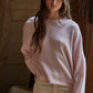 Knit Sweater Rolled Round Neck Pullover Top