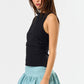 Knit Boatneck Tank with Side Ruched Detailing