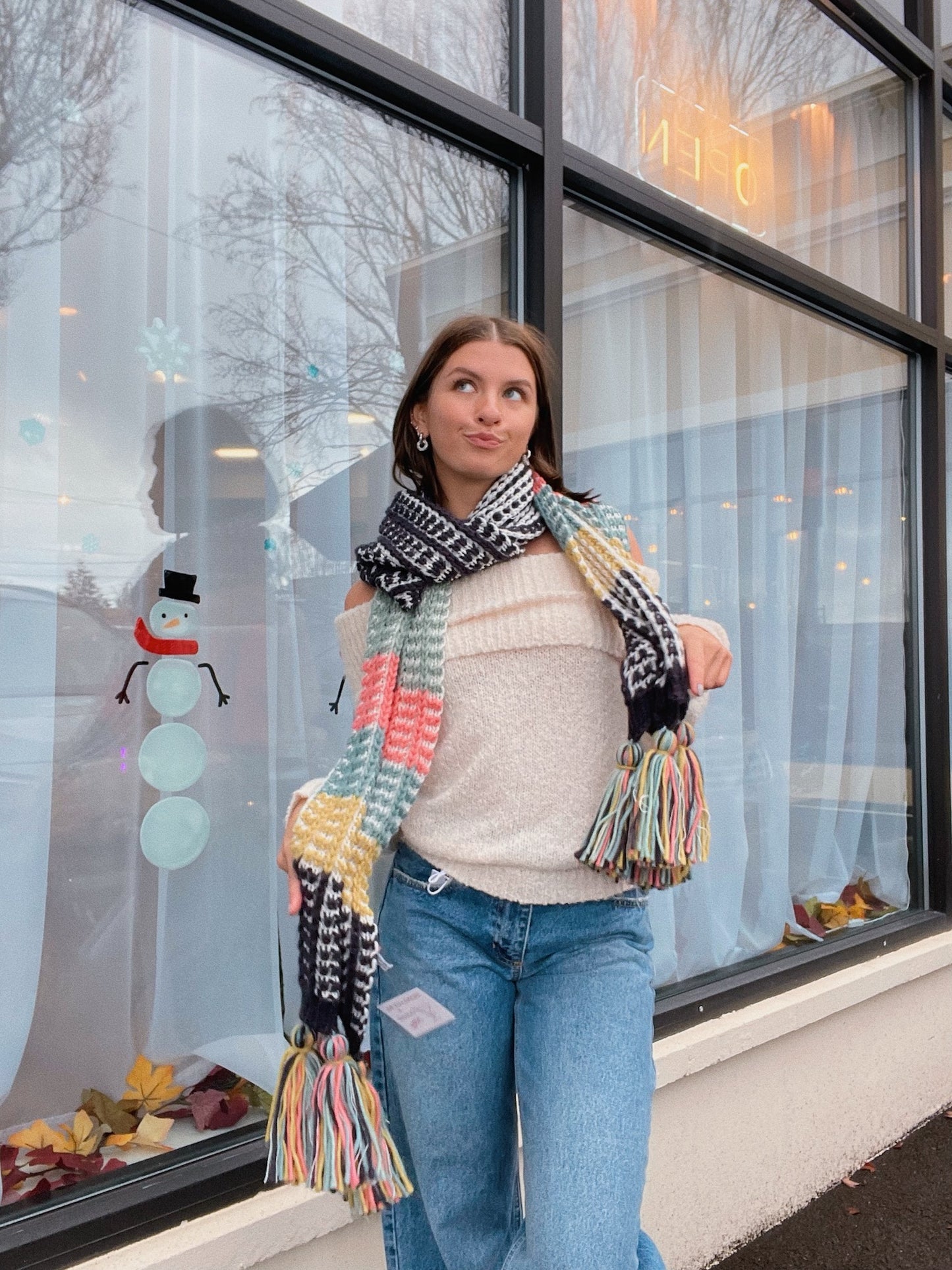 Colorful Tassle Scarf