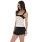 Two-Toned Satin Top in Ivory