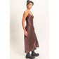 Satin V-Neck Slip Dress