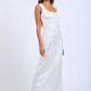 Satin Ruched Bust Sleeveless Open Back