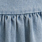 Boat Neck Sleeveless Low Waist Denim Dress