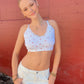 Cherry Print Lace Crop Top