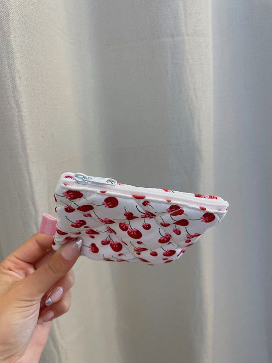 Quilted cherry coin purse